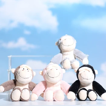 15 СМ Кавайная Малка кукла с отложено във формата на маймуна, Плюшен играчка, Мультяшная сладка кукла-Шимпанзетата, чанта, ключодържател, детски играчки, кукла