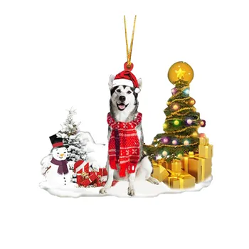 2023 Коледно Дърво Висулка Сладко Кученце Дървено Куче Окачен Украшение на Нова година на Празнични аксесоари за Партита Украса на стаята Коледен подарък