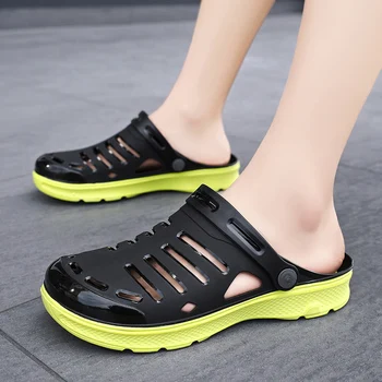 2023 Нови дамски сандали на равна подметка с кух дизайн, Модерни и удобни спортни обувки на открито, плажни стръмни чехли от ЕВА, обувки с мека подметка