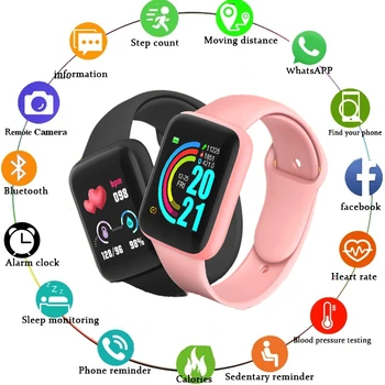 2023 Смарт часовници Bluetooth, фитнес тракер, Умни часовници Macaron за мъже, жени, измеряющих кръвното налягане, Детски смарт гривна за Android и IOS