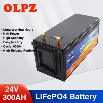 24V 300Ah 200Ah 100Ah LiFePO4, Литиево-желязо-Фосфатный батерия Вграден BMS За Къмпинг на открито от Количка за Голф Слънчевия Свод + Зарядно устройство