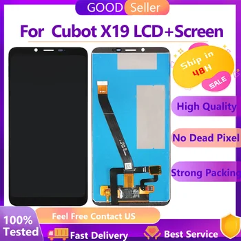5,93 инча За CUBOT X19 LCD дисплей + тъч екран Дигитайзер В Събирането на 100% Оригинален LCD дисплей + Тъч Дигитайзер За CUBOT X19S Sensor LCD
