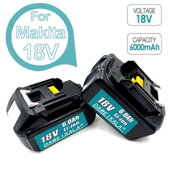 Batería recargable BL1860 mejorada, Pila de iones de litio de 18 V, 6000mAh para Makita, BL1840, BL1850, BL1830, BL1860B, LXT 4