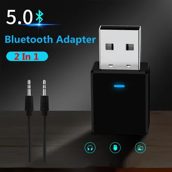 Bluetooth 5,0 Аудиоприемник Предавател Мини Стерео Bluetooth, AUX вход RCA USB, 3.5 мм Жак за телевизор, КОМПЮТЪР комплект за Кола Безжичен адаптер