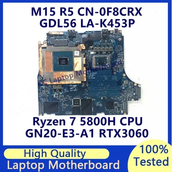 CN-0F8CRX 0F8CRX F8CRX За DELL M15 R5 дънна Платка на лаптоп С процесор Ryzen 7 5800H GN20-E3-A1 RTX3060 LA-K453P 100% Тестван Добре