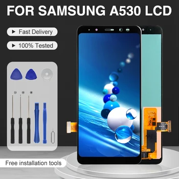 Catteny 5,6-Инчов OLED A530 Дисплей За Samsung Galaxy A8 2018 LCD Сензорен екран Дигитайзер A530F A530NS В Събирането С Рамка