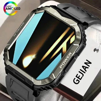 GEJIAN 2023 Нови Мъжки Смарт часовник с Мультиспортивным режим на Определяне на сърдечната честота 1,83-инчов цял екран Сензорен HD-екран, Bluetooth Smart Call Watch