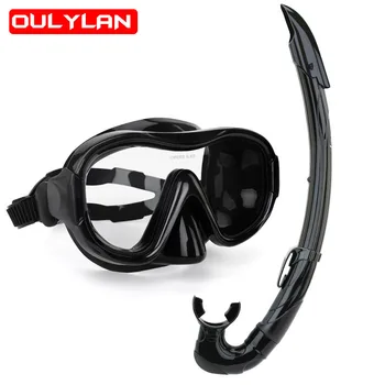 Oulylan Професионални маски за гмуркане, Комплект за гмуркане, Силиконова диафрагма за възрастни, Фарове за очила, Оборудване за плувен басейн
