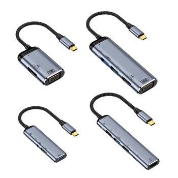 USB3.1 Hub Type-C, зарядно устройство, VGA адаптер PD 100 Вата, за директна доставка на