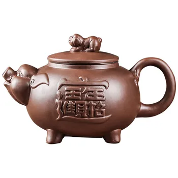 Yixing Лилаво Саксия с пясък, Филтър от неръждаема Стомана Кана с Голям Капацитет, Zhaocai Pig Pot, Определени Чаени Чаши, Домакински уреди за приготвяне на чай