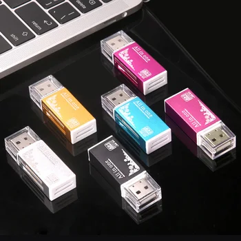 Адаптер за четене на карти памет Micro SD 4 В 1 SDHC, MMC USB SD, T-Flash, M2 MS Duo, USB 2.0 Поддръжка на адаптер за четене на карти памет с 4 слота