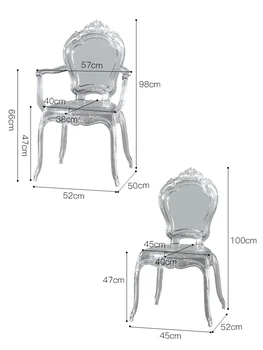 Акрилни трапезни столове, Скандинавски модерен красив пластмасов ергономични дизайнерски стол Прозрачен мебели за парти Sillas De Comedor