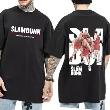 Аниме Slam Dunk Тениски за Мъже Sakuragi Hanamichi Kaede Rukawa Тениска с принтом Оверсайз, Японски Блузи с къс ръкав, Свободна Тениска Y2K