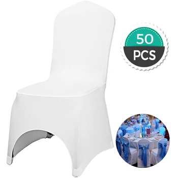 Бели калъфи за столове от полиестер и ликра, гъвкави калъфи за сватбени партита, Както и Банкетни калъфи за столове