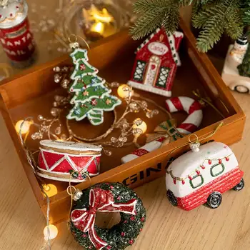 Висулка във формата на елхи, Декоративна Коледна подвесная окачване на съвсем малък, многократна употреба украса под формата на Коледен венец от PVC, Подвесное украса за празник