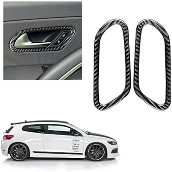 За VW Scirocco 2009-2016 Цвят карбон Вътрешна Врата копчето на Автомобила интериор Тапицерия Дограма Аксесоар За Подреждане