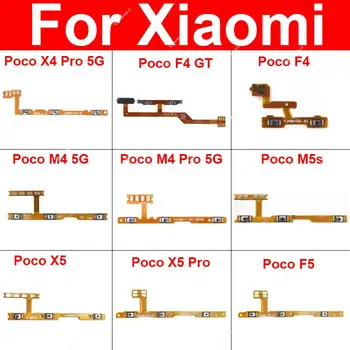 За Xiaomi Poco X4 X5 M4 Pro 5G GT F4 GT Poco M5 M5s Poco F5 Pro Страничен бутон за Регулиране на силата на звука Гъвкав Кабел Лента Резервни Части