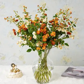 Изкуствени цветя, многоцелеви от красиви тъкани, вечен букет изкуствени цветя за дома