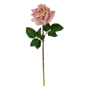 Изкуствени цветя, роза (комплект от 6 броя), лилаво