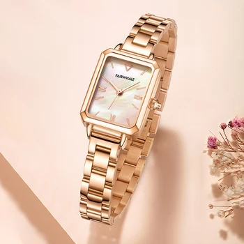Кварцов часовник с циферблат във формата на миди FAIRWHALE, Дамски часовник, Каишка от неръждаема стомана, Водоустойчив Ръчен часовник, Дамски Relogio Feminino