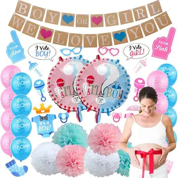 Комплект бижута за разкриване пола на детето, набор от бижута за момчета или момичета, набор от балони за партита