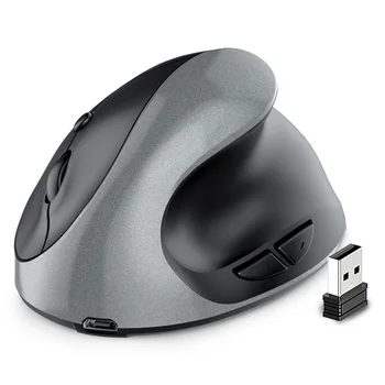 Креативна ергономична мишка с вертикална дръжка, акумулаторна тиха безжична мишка ръчен труд за настолни лаптопи