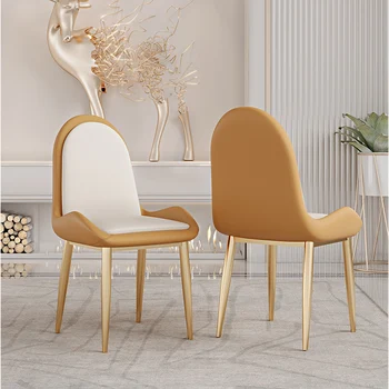 Леки луксозни трапезни столове в скандинавски стил, модерни прости столове с облегалка, столове за преговори, битови столове за всекидневна