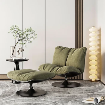 Лесен луксозна единична малък блок модерен минималистичен въртящ се стол дизайнерски случайни разтегателен диван и фотьойл