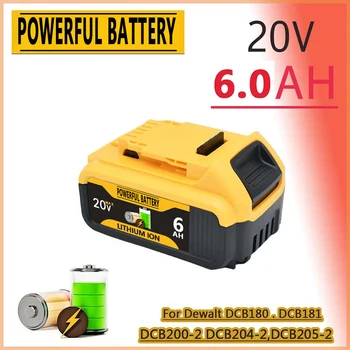 Литиево-йонна Акумулаторна батерия 20V 5Ah 6Ah 18650, за електрически Инструменти Dewalt, работа на смени Батерията DCB205 DCB201 DCB203