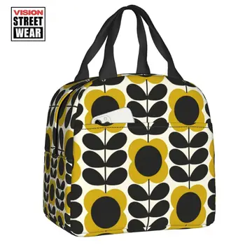 Лятна Утепленная чанта за обяд на цвете стеблото за жени, Скандинавски Геометричен за многократна употреба хладилник, Термален обяд-бокс за хранене