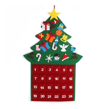 Направи си САМ Фетровая Коледно Дърво Интериор, Семеен, 3D Фалшива Коледно Дърво с Подвижни Декорации за Момчета И Момичета, Коледни Подаръци, Украса Домашни Врати