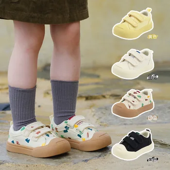 Нова Детска парусиновая обувки за деца, Маратонки за най-малките момчета и момичета, ежедневни обувки в ярки цветове, Скъпа бели обувки с мека подметка за деца