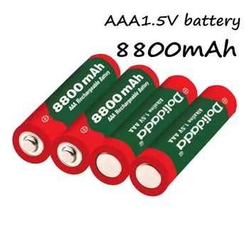 Нова акумулаторна батерия тип АА 9800 ма/8800 mah 1,5, нова алкална батерия за led играчки mp3 със зарядно устройство