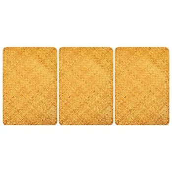 Опаковка от 3-те стелки от естествена морска трева, 17,7 x 12 см, салфетки Правоъгълни ръчно изработени от ратан