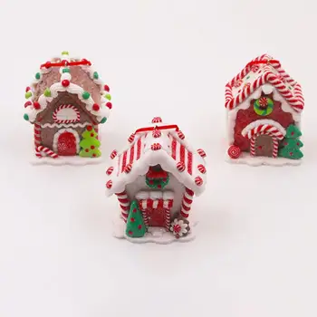 Очарователно бижу за конфетного къща, Коледна украса за конфетного къщички, Множество мека полимерна глина, коледен конфетный къща за Коледа