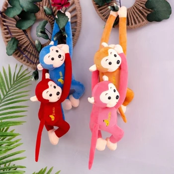 Плюшен обезьянка с дълги ръце и опашка, мека играчка, детска количка, подвесная завеса, окачване за деца, подарък за рожден ден за децата QX2D