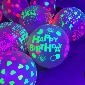 Прозрачен флуоресцентно балон грах, украса за рожден ден, сватбени партита, 12