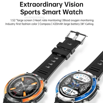 Смарт Часовници X11 Мъжки Bluetooth Покана Compass 1,52 инчов Екран 420 ма Голяма Батерия Спорт На открито, Фитнес Тракер Smartwatch