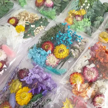 Смесете сухи цветя са Естествени, Истински, Направи си сам, Цветни Декори за UV Гел, Свещи от Епоксидна Смола, Картички, Сапун, Цветен Дизайн, Производство на Сухи Цветя