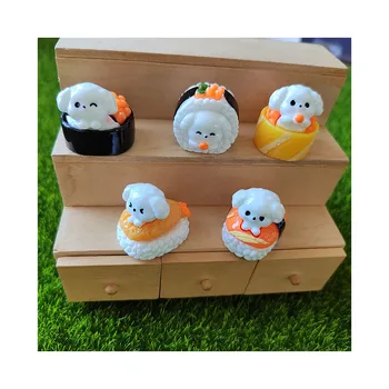 Украса за Суши и Торта във формата на Анимационни кучета Kawaii, Миниатюрен Куклена Къща, Кулинарни изделия, плосък Cabochon, декор за бродерия