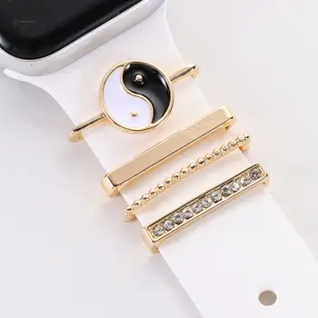 Украсата с Шарени Тайдзи За Apple Watch Band, Бижута с диаманти, Висулки За iWatch/Fitbit charge5/Galaxy Watch 4