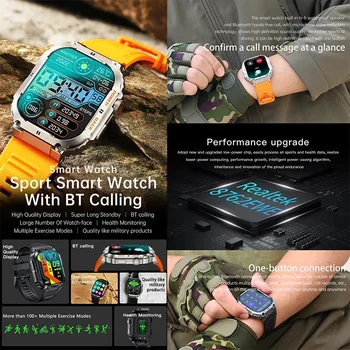 Умен часовник K57 Pro За мъже, Bluetooth-предизвикателство, Спорт на открито, Батерията е 400 mah, 1,96-инчов IPS екран, сърдечната Честота, кръвно налягане, Умни часовници