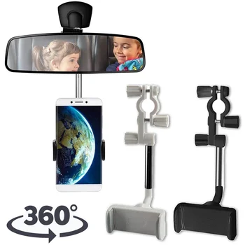 Универсална Кола за телефон, Въртящи се на 360 Градуса, за Определяне на автомобилни Огледала за обратно виждане, GPS-Държач за мобилни телефони с Ширина 47 мм-71 mm