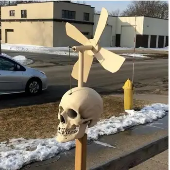 Хелоуин нов Череп Вихрушка Череп вятърна мелница Въртящи се декорации на черепа изцеление