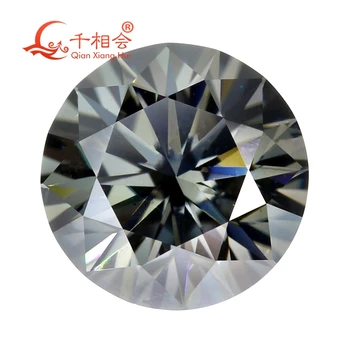 грей муассанит кръгла диамантена диаманти, сиви на цвят от 3 мм до 12 мм, отделяща скъпоценен камък за бижута
